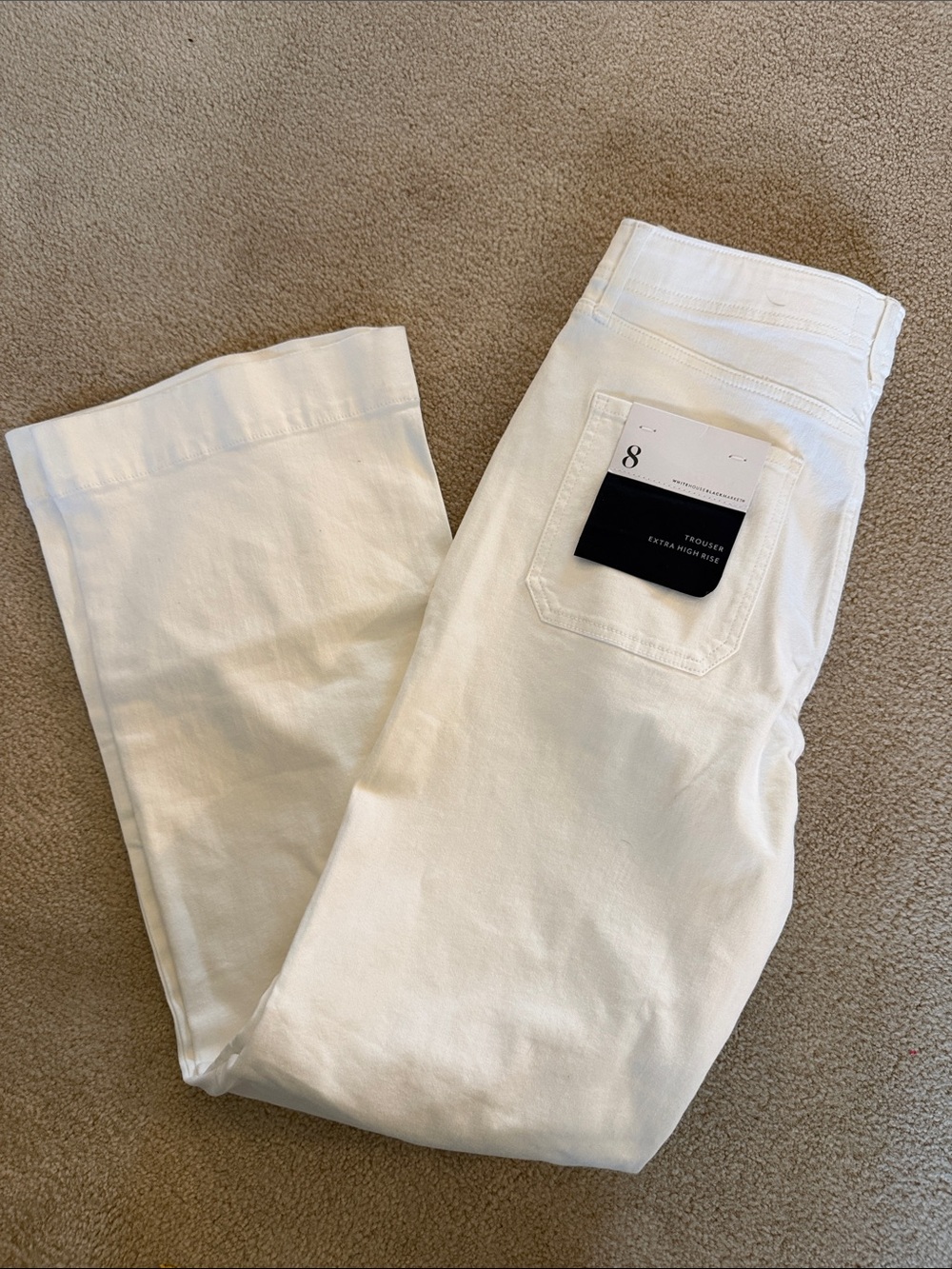 White House Black Market Women's White Flare Jeans